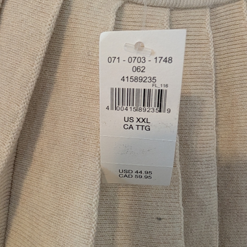 AERIE Pleated Mini Skirt Sweater Material Beige with White Striped Waist XXL NWT - Picture 10 of 16